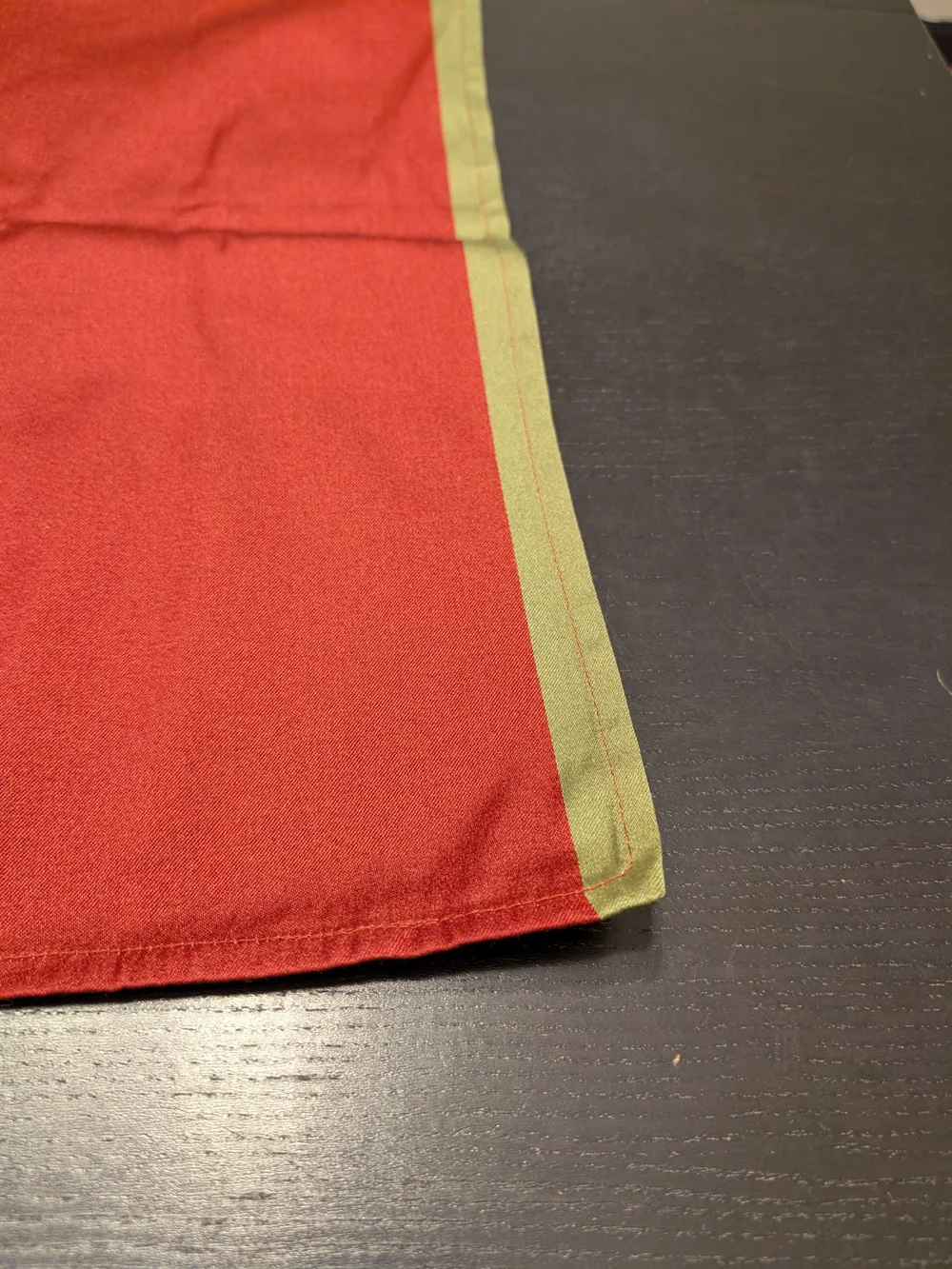 Burnt Orange Placemats with Green and Tan Trim - Unbranded